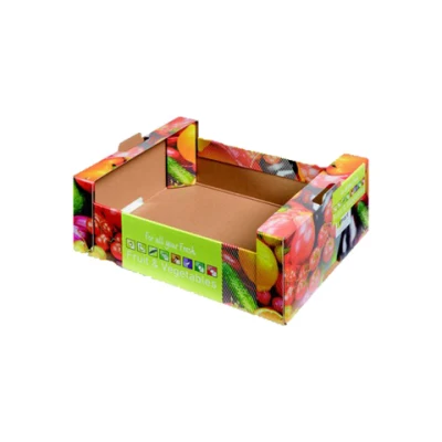 Boîtes en carton ondulé de fruits et légumes frais d'abricot sur mesure