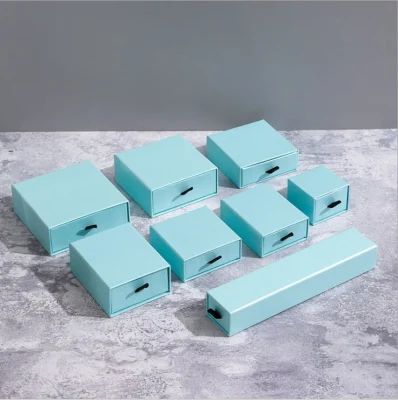 Boîte de tiroir de papier cadeau d'emballage de bijoux en carton de style rigide imprimé avec logo personnalisé écologique