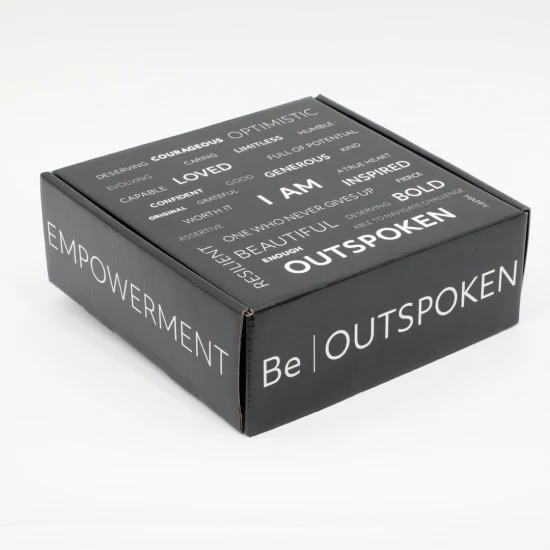 Boîtes d'emballage imprimées par carton ondulé de boîte de papier noire vigoureuse faite sur commande