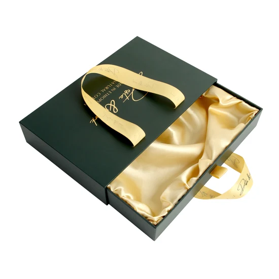 Boîte de papier cadeau à tiroir coulissant de luxe pour emballage de lingerie avec doublure en satin
