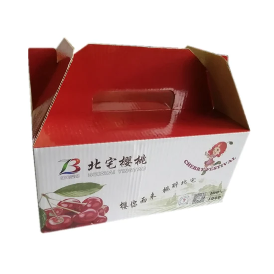 Boîte faite sur commande de papier ondulé de luxe d'emballage de cerise de boîte d'emballage de fruit