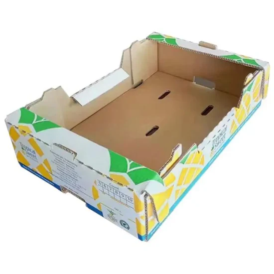 Boîtes de fruits d'emballage en carton ondulé de couleur d'impression CMJN pour l'expédition de produit de boîte en carton isolé