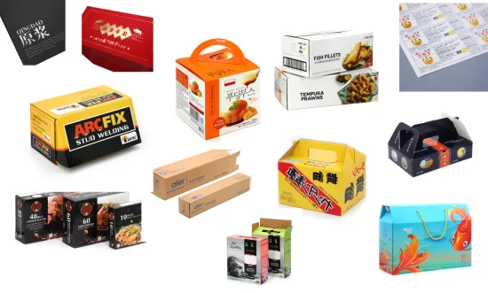 Boîte de papier cadeau d'emballage en papier kraft ondulé imprimé coloré personnalisé pour la nourriture/bière/nouilles/biscuit/fruits de mer séchés de fruits/boissons/thé