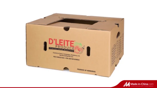 Papier en carton ondulé imprimé personnalisé Ananas Tomate Concombre Oignon Durian Brocoli Durian Légumes frais Emballage de fruits Emballage Boîte en carton d'expédition
