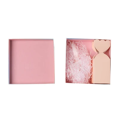Boîte-cadeau de luxe faite sur commande de fête d'anniversaire de mariage emballant la boîte-cadeau en carton rose avec un couvercle